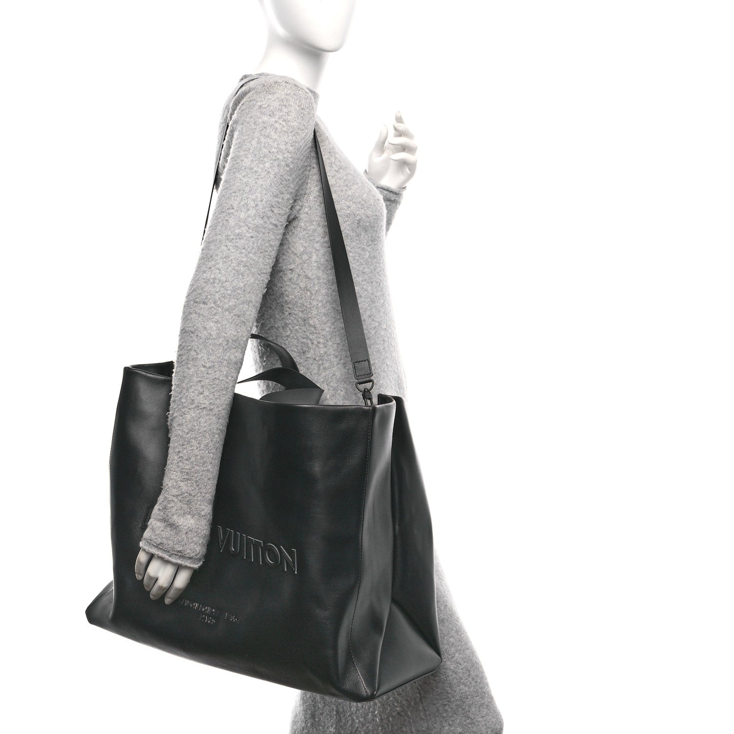 Louis Vuitton Cowhide Shopper Tote GM Black 2 of 9