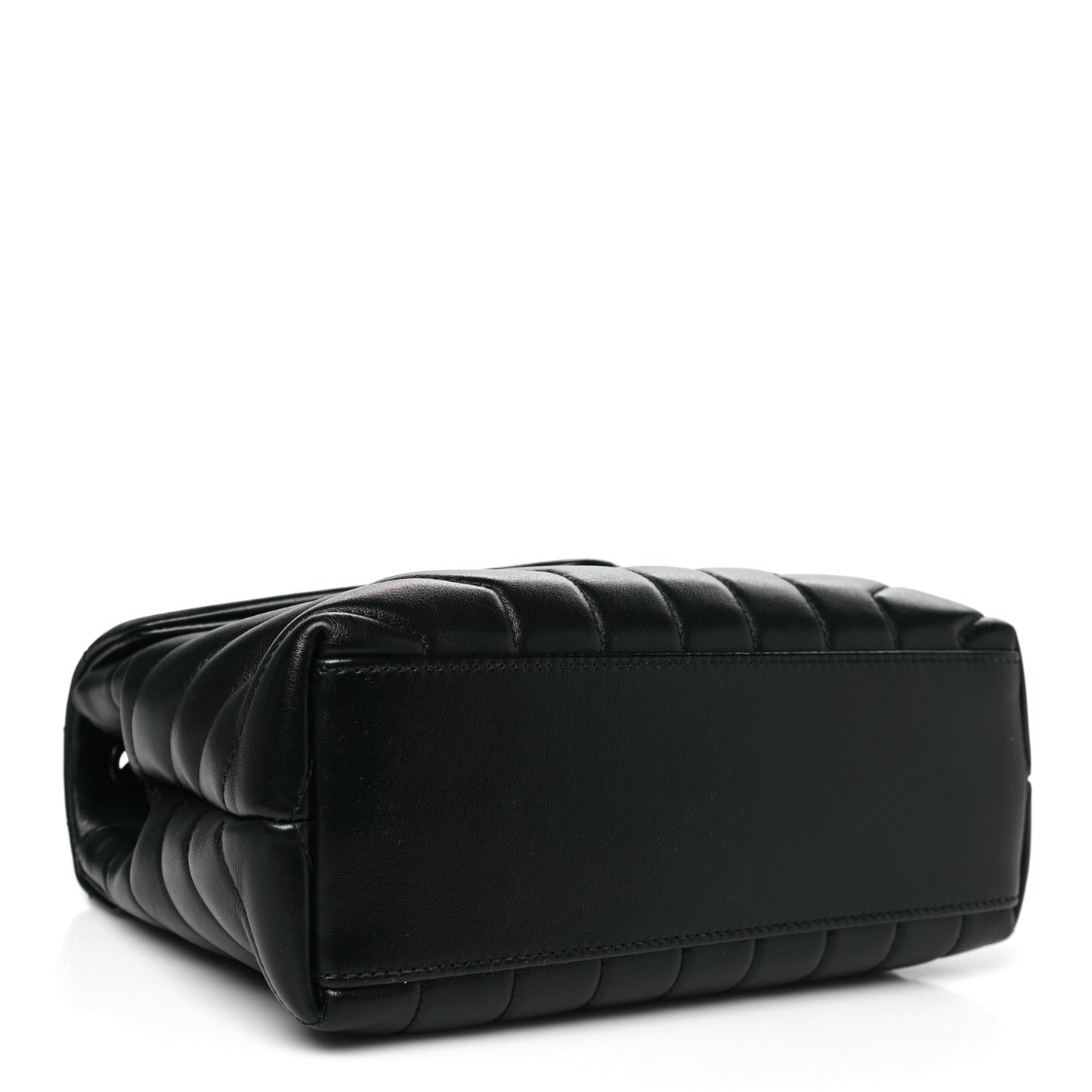 Calfskin Y Quilted Monogram Monochrome Small Loulou Chain Satchel Black