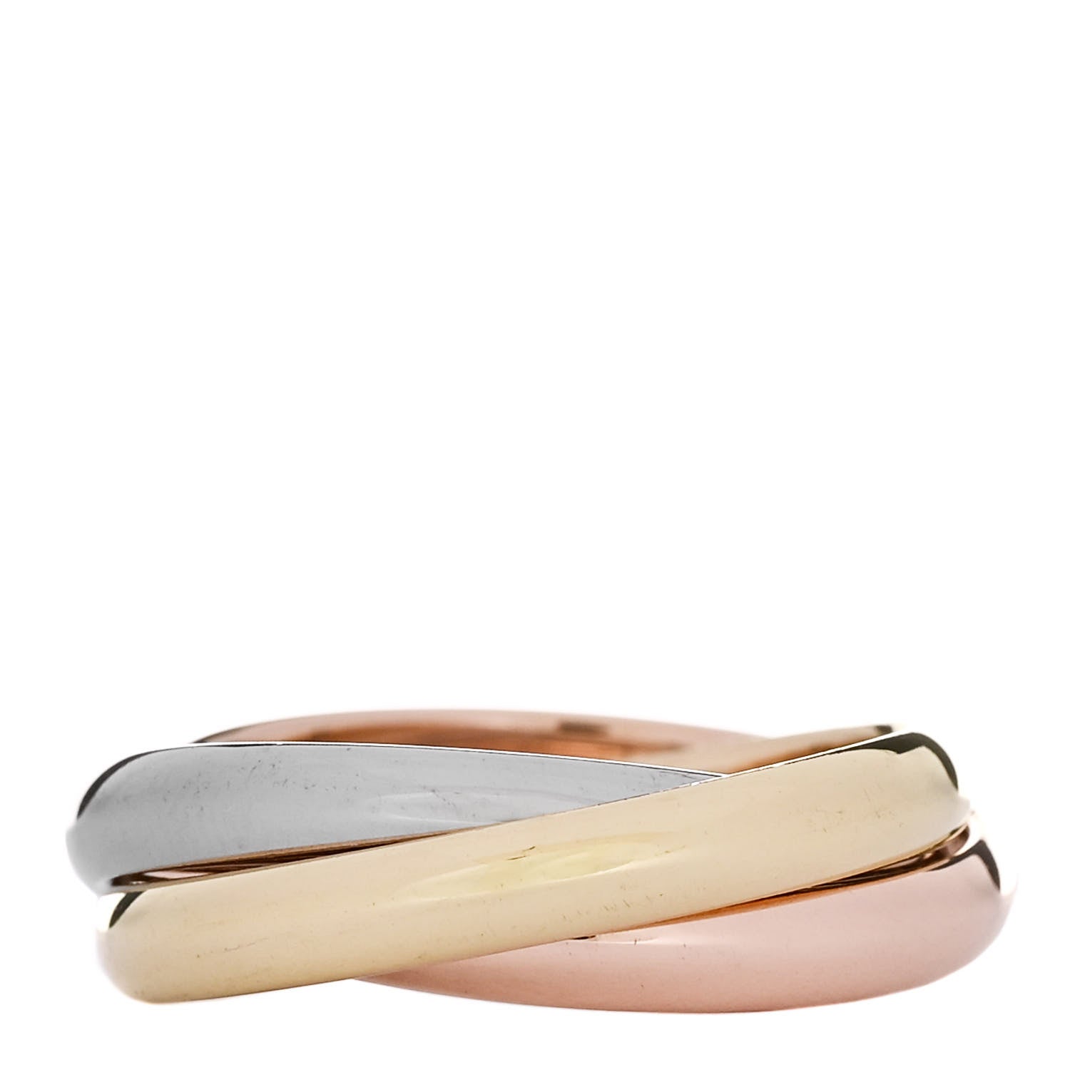 Cartier 18K Pink Yellow White Gold Classic Trinity Ring 57 8 3 of 5
