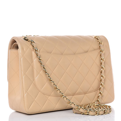 Chanel Lambskin Quilted Jumbo Double Flap Beige Clair 3 of 14