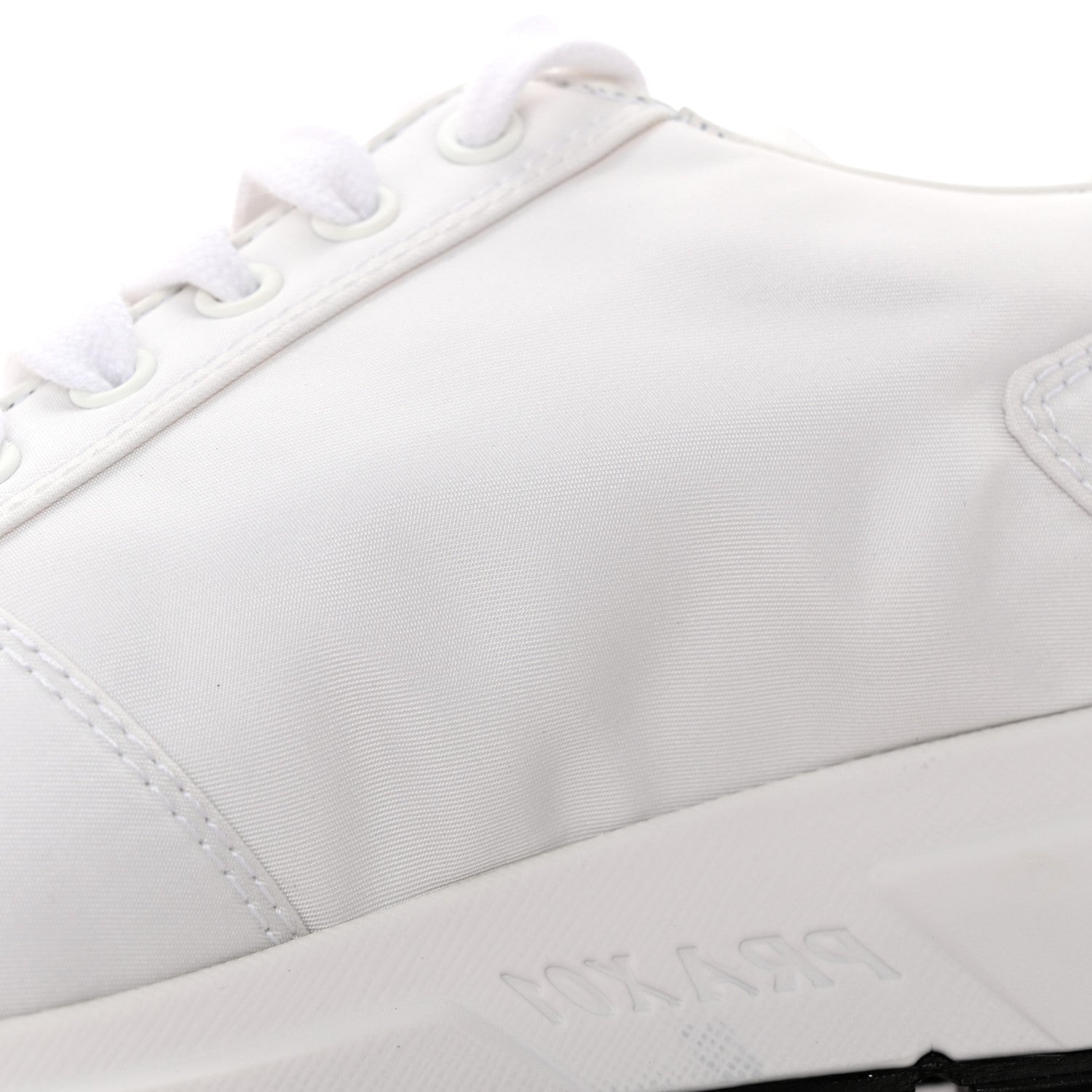 Prada Re-Nylon Triangle Logo Womens Prax 01 45mm Sneakers 38.5 White Black 11 of 12