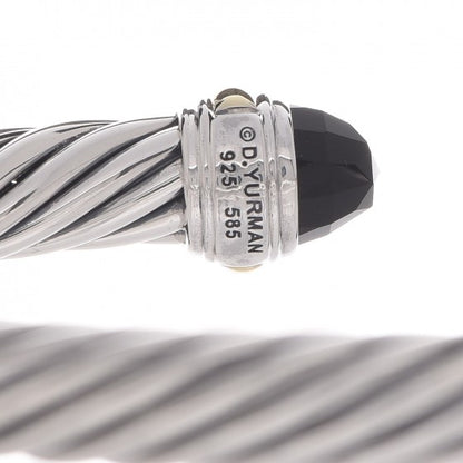 David Yurman Sterling Silver 14K Yellow Gold Black Onyx 7mm Cable Classics Bracelet 4 of 5