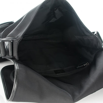 Gucci Nylon Web Snow Glam Double Buckle Flap Messenger Bag Black 5 of 7