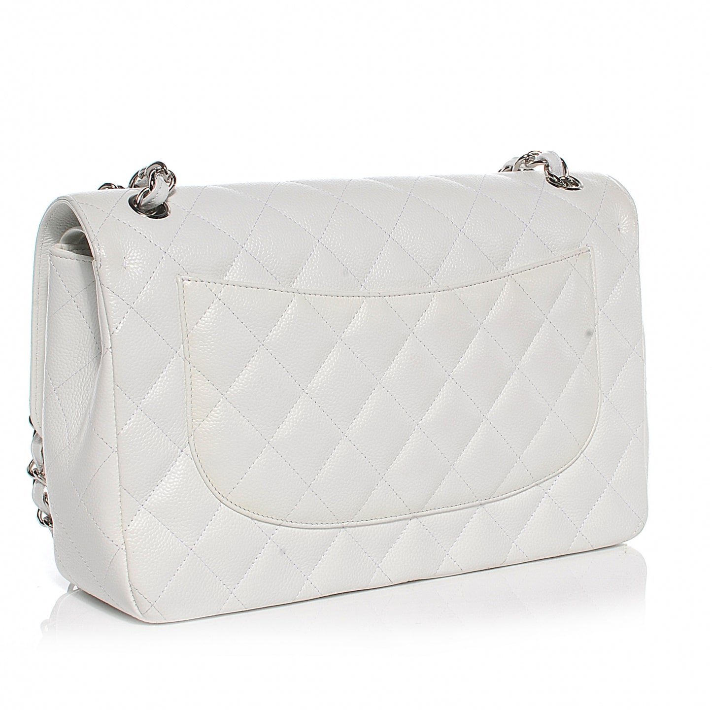Caviar Jumbo Double Flap White