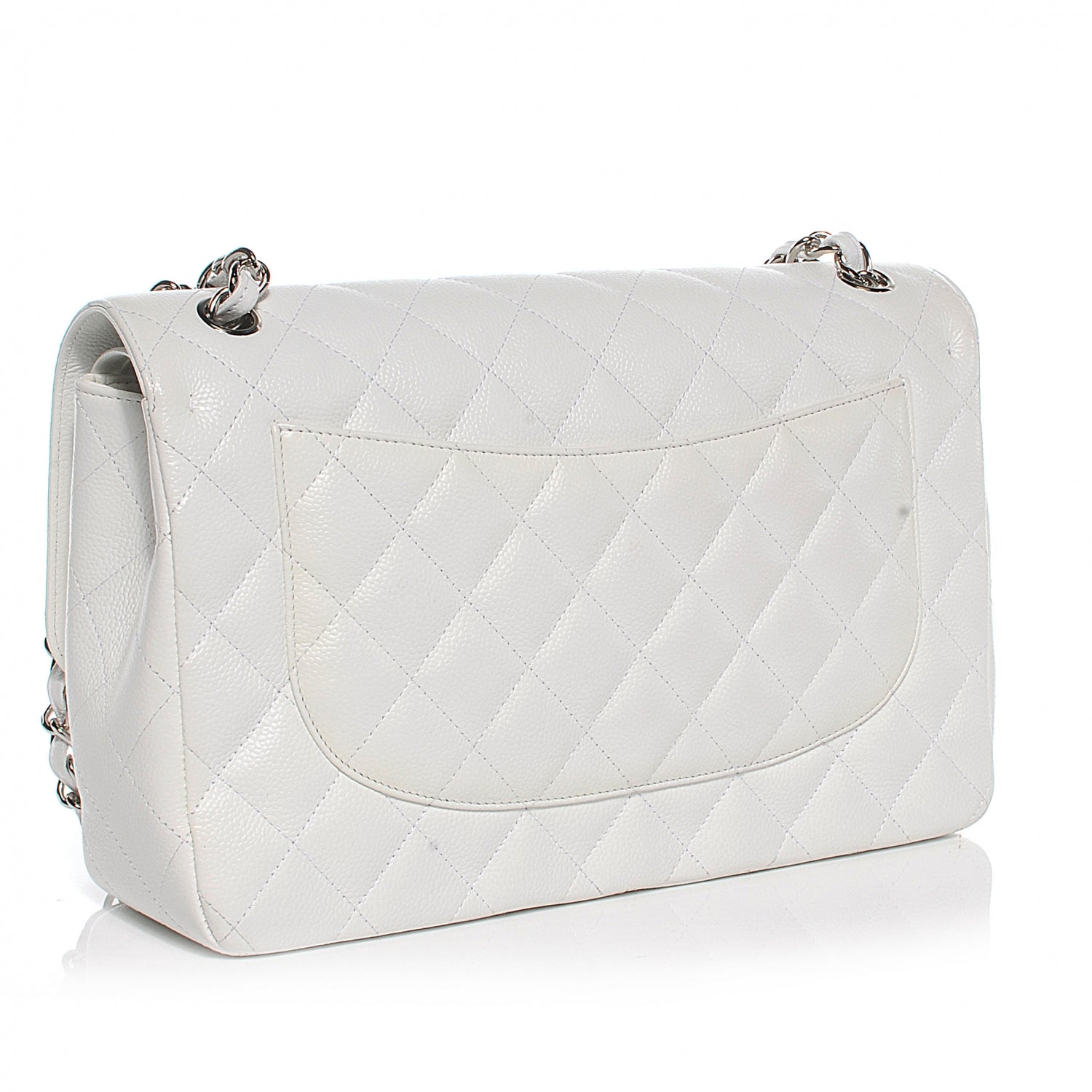 Chanel Caviar Jumbo Double Flap White 7 of 12