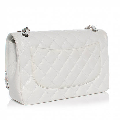 Chanel Caviar Jumbo Double Flap White 7 of 12
