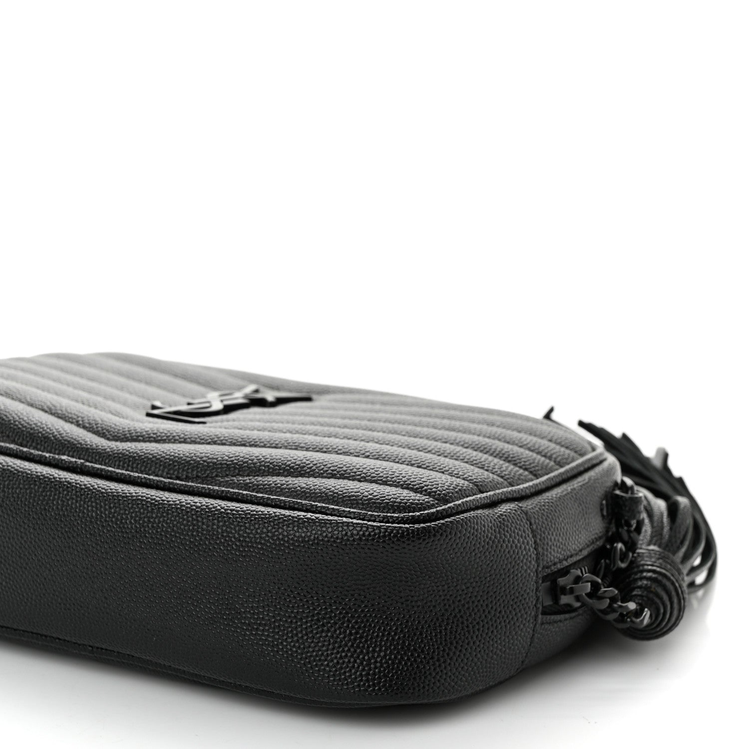 Saint Laurent Grain De Poudre Matelasse Monochrome Monogram Mini Lou Camera Bag Black 10 of 12