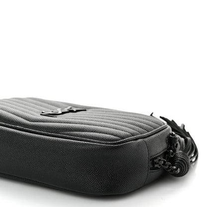 Saint Laurent Grain De Poudre Matelasse Monochrome Monogram Mini Lou Camera Bag Black 10 of 12