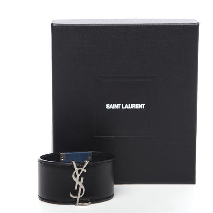 Saint Laurent Calfskin Monogram Bracelet Black 5 of 5