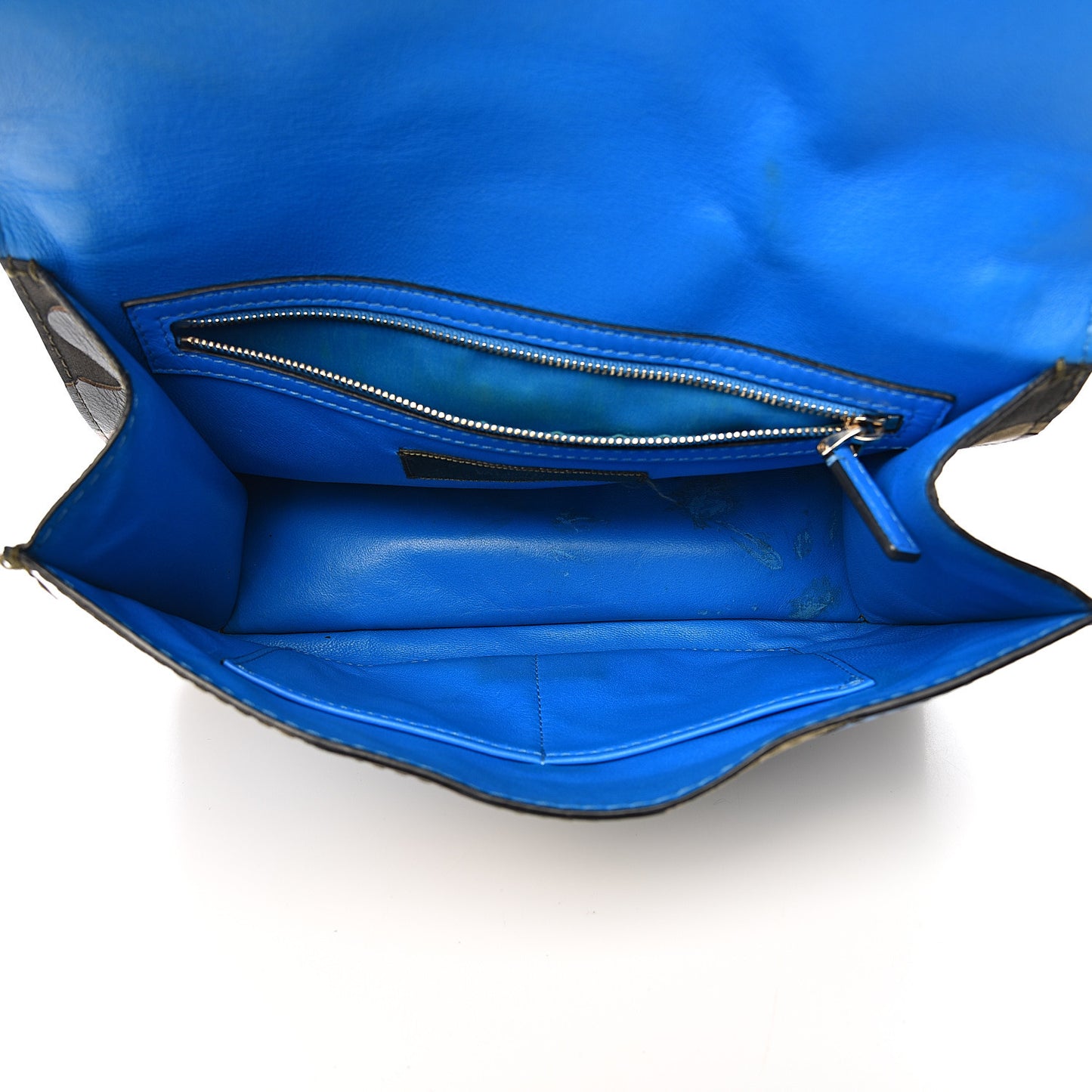 Nappa Canvas Camouflage Medium Glam Lock Rockstud Flap Blue Fluo