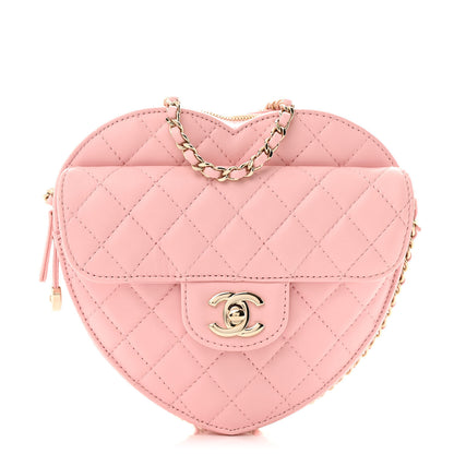 Chanel Lambskin Quilted Large CC In Love Heart Bag Light Pink 1 of 10