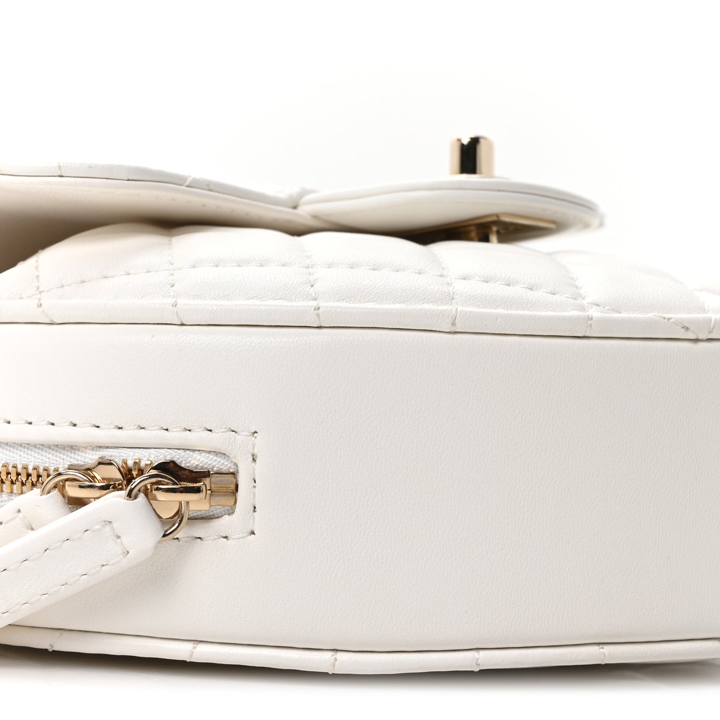 Lambskin Quilted CC In Love Heart Bag White