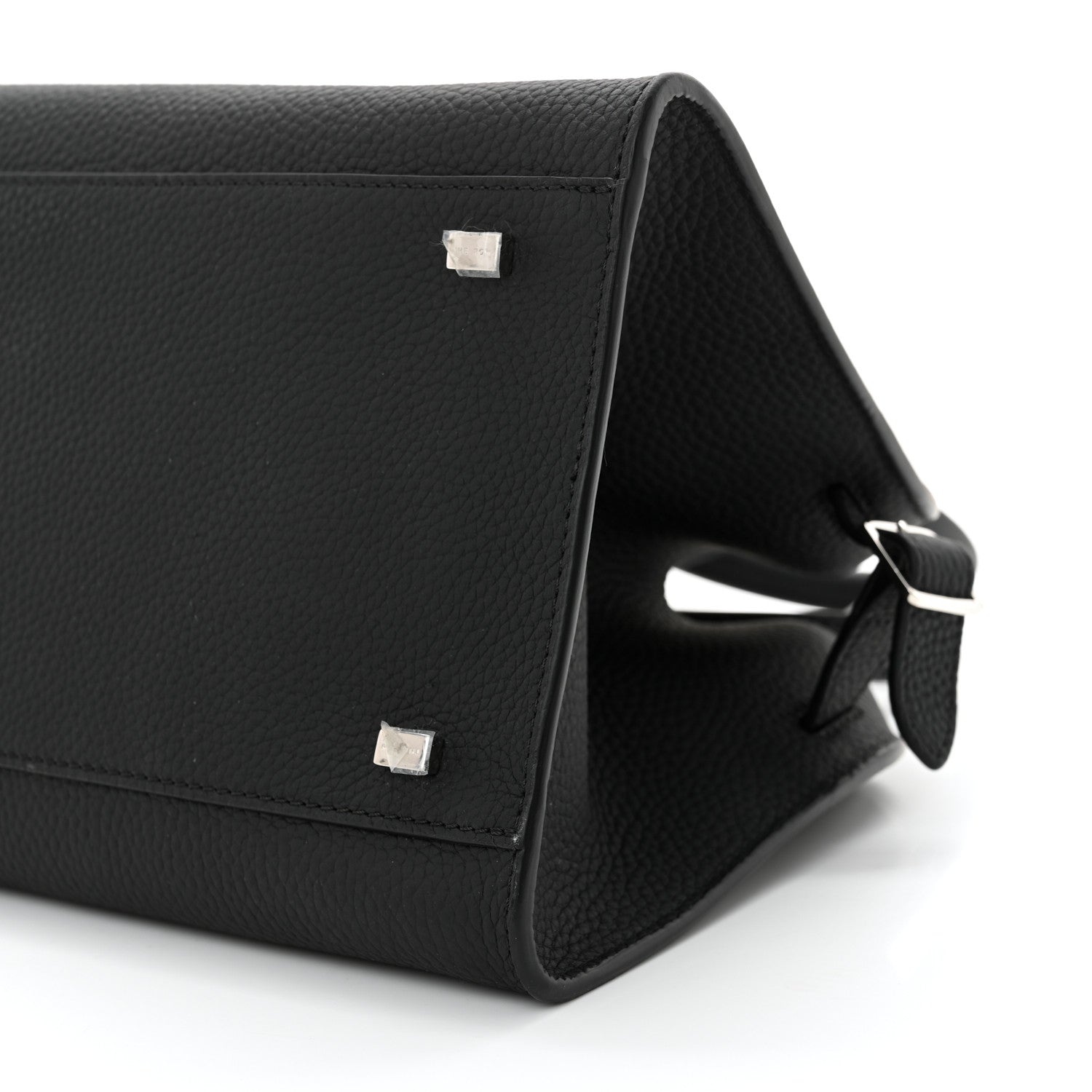 The Row Matte Grained Calfskin Soft Margaux 10 Bag Black 9 of 10