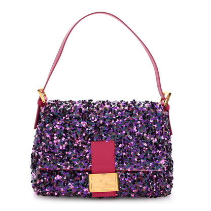 Fendi Sequin Nappa Mama Baguette Pink Multicolor 1 of 9