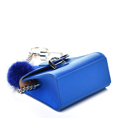 Delvaux Metallic Grained Calfskin Ribbon Brillant Bag Charm Satin Electric 4 of 10