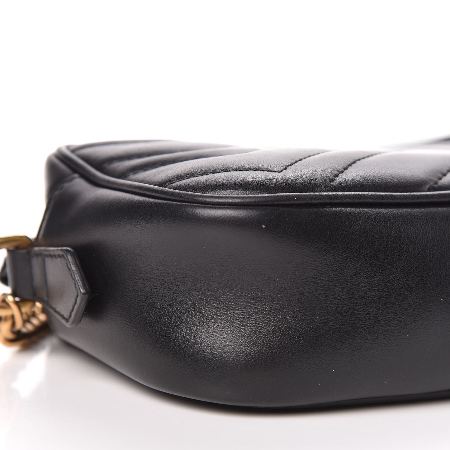 Calfskin Matelasse Mini GG Marmont Chain Shoulder Bag Black