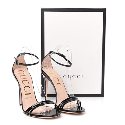 Gucci Patent Crystal Sandals 38.5 Black 8 of 8