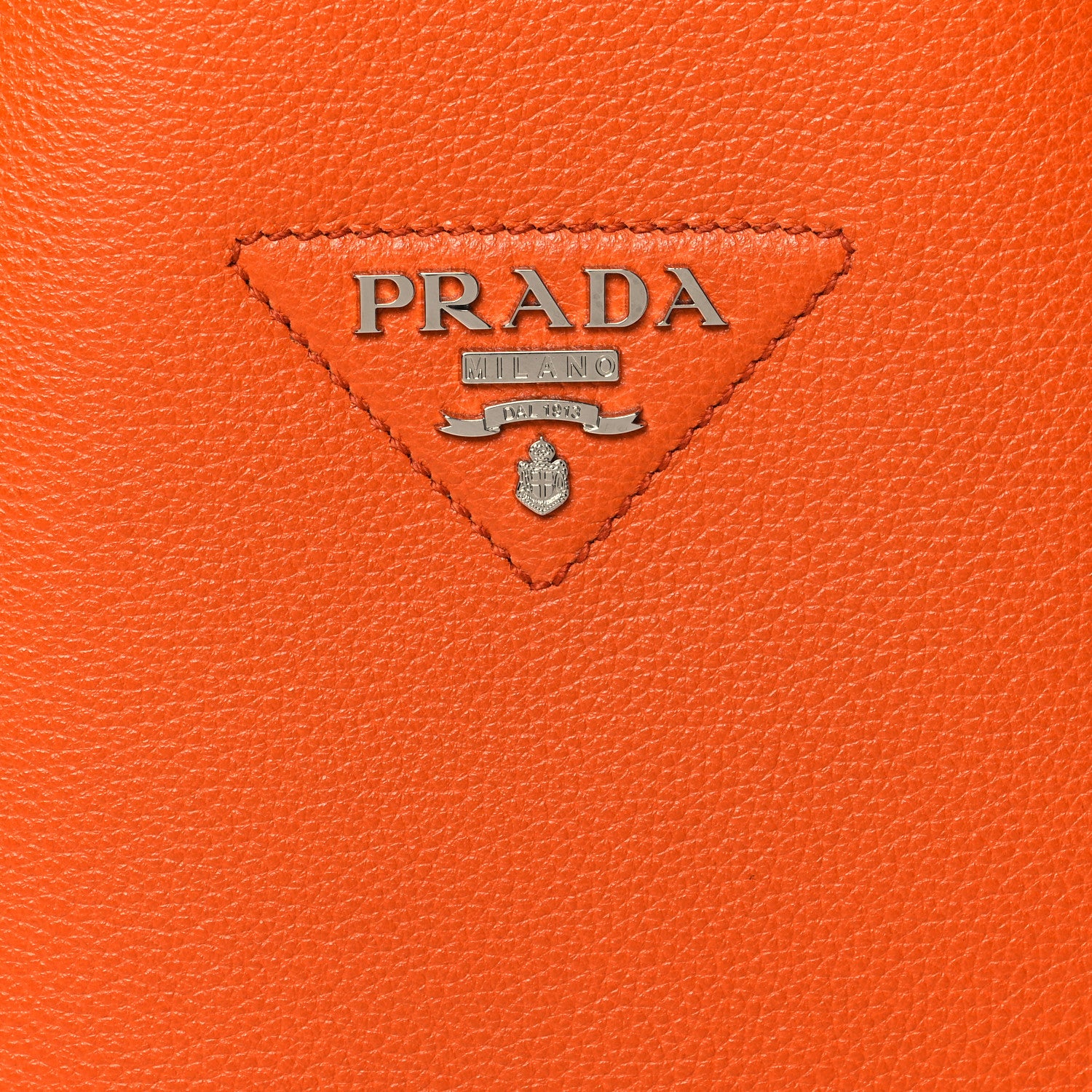 Prada Vitello Daino Soft Medium Dynamique Tote Papaya Caramello 7 of 9