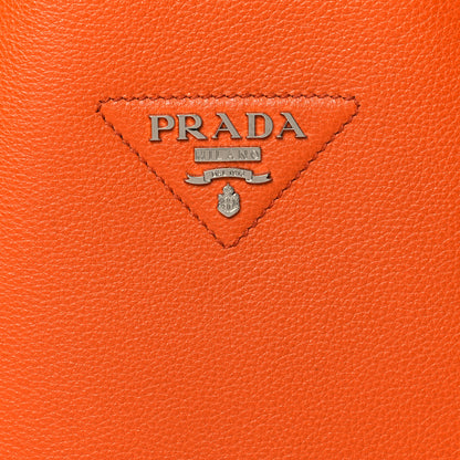 Prada Vitello Daino Soft Medium Dynamique Tote Papaya Caramello 7 of 9