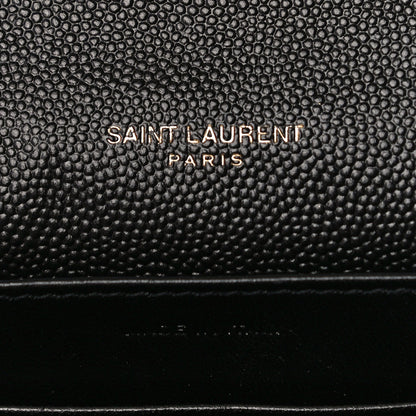 Saint Laurent Grain De Poudre Monogram Cassandra Chain Wallet Black 6 of 10
