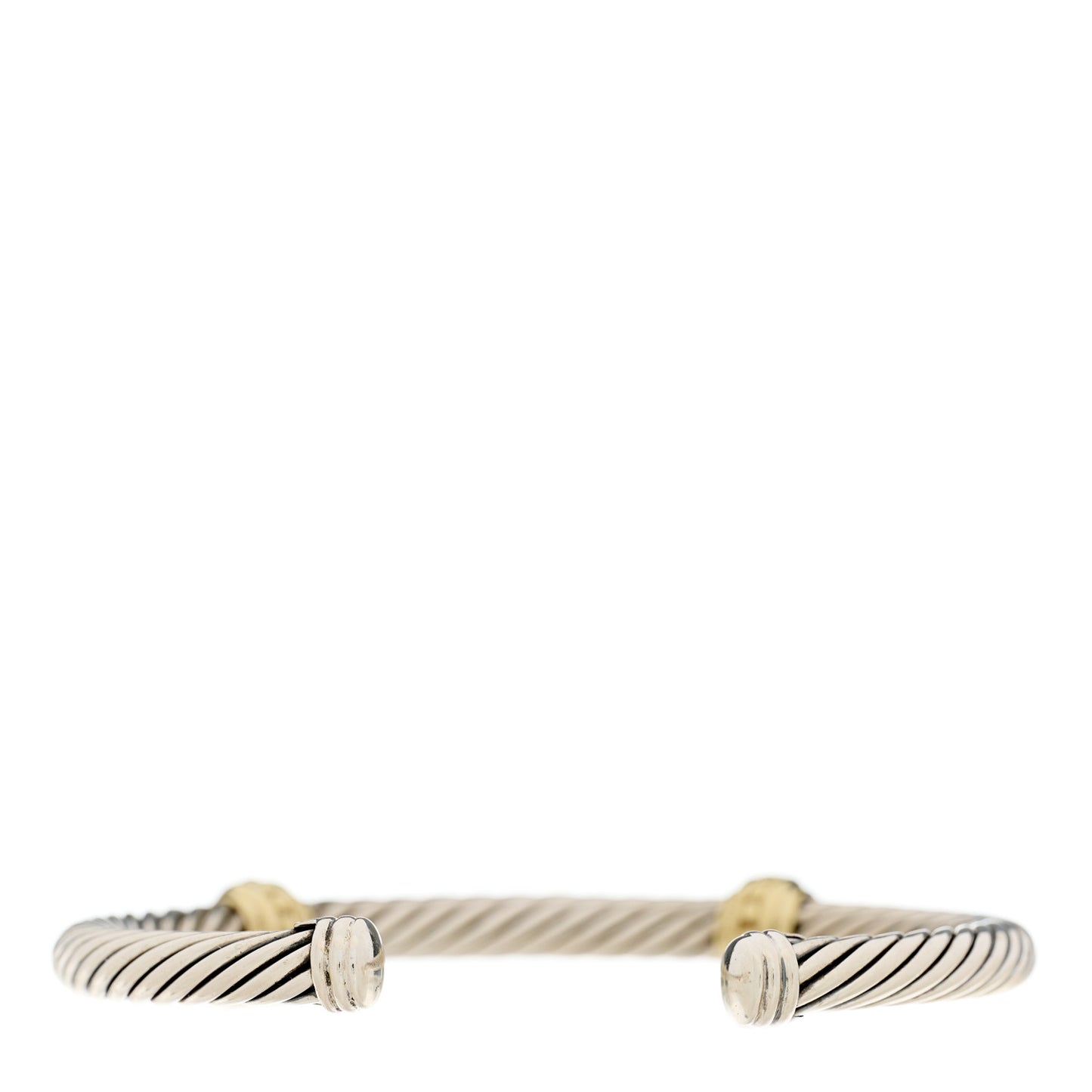 Sterling Silver 14K Yellow Gold 5mm Cable Classics Two Station Bracelet