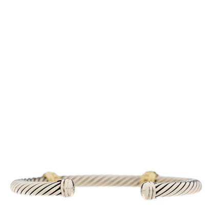 David Yurman Sterling Silver 14K Yellow Gold 5mm Cable Classics Two Station Bracelet 2 of 3