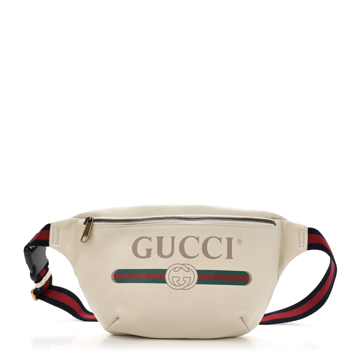 Gucci Grained Calfskin Logo Belt Bag White 1 of 10