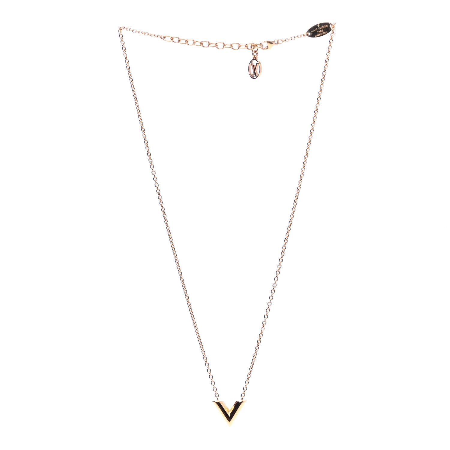 Louis Vuitton Essential V Necklace Gold 2 of 4