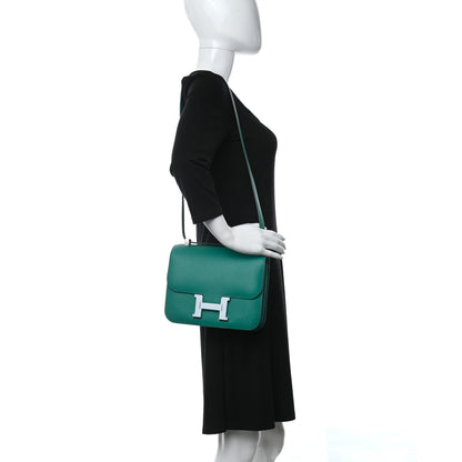 Hermes Epsom Enamel Constance 24 Vert Jade Bleu Brume 2 of 9