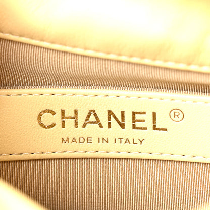 Chanel Lambskin Bucket Chain Drawstring Bag Yellow 6 of 10