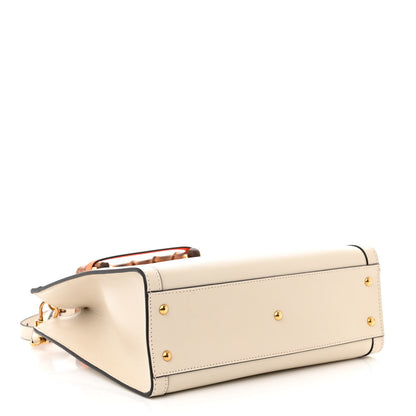 Gucci Wonka Grain Calfskin Small Diana Tote Bag Mystic White Orange Fluo 4 of 10