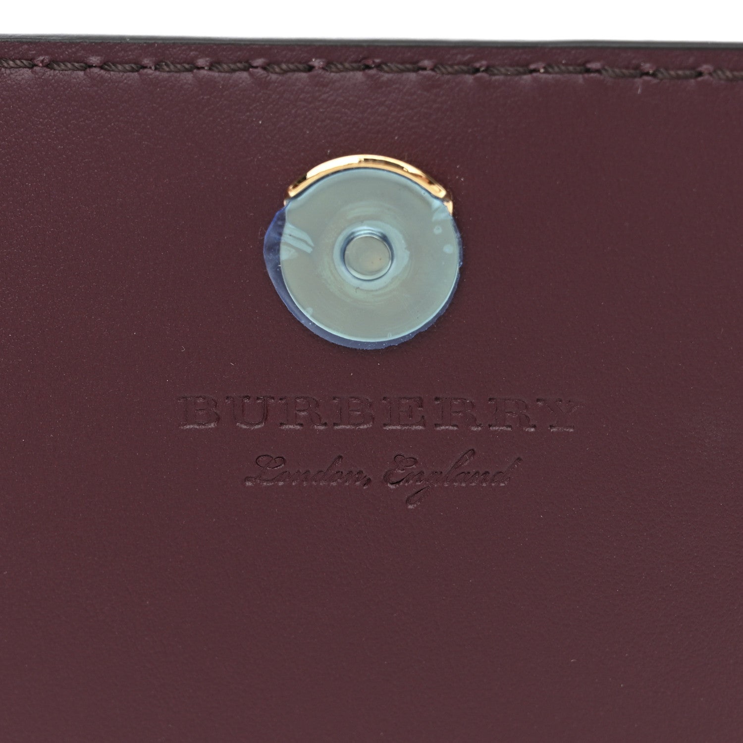Burberry Grained Calfskin House Check Tartan Mix Hampshire Wallet On Chain Burgundy 6 of 9