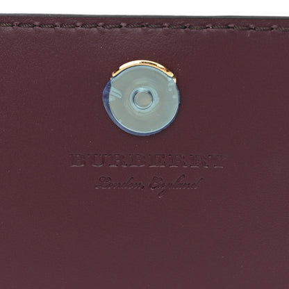 Burberry Grained Calfskin House Check Tartan Mix Hampshire Wallet On Chain Burgundy 6 of 9