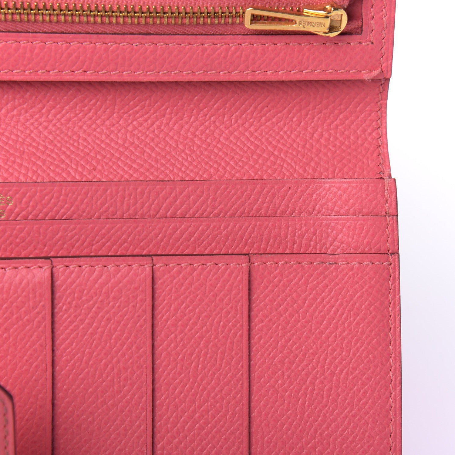 Hermes Epsom Bearn Gusset Wallet Rose Lipstick 9 of 9