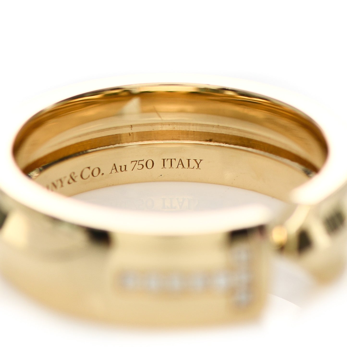 18K Yellow Gold Diamond Modern Keys Ring 49 5