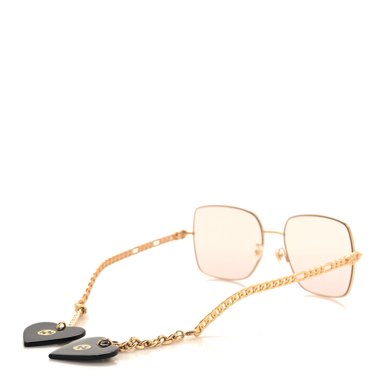 Gucci Square Frame Heart Chain Sunglasses 4 of 7