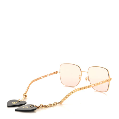 Gucci Square Frame Heart Chain Sunglasses 4 of 7