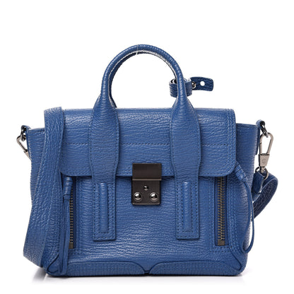 3.1 Phillip Lim Textured Calfskin Mini Pashli Satchel Cobalt 1 of 12