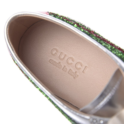 Gucci Glitter Fabric Web Mens Falacer Sneakers 9 Silver 8 of 10