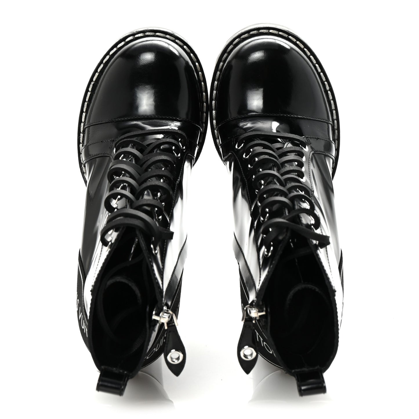 Glazed Calfskin Star Trail Ankle Boots 39 Black