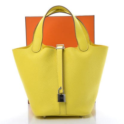 Hermes Taurillon Clemence Picotin Lock 18 PM Lime 11 of 11