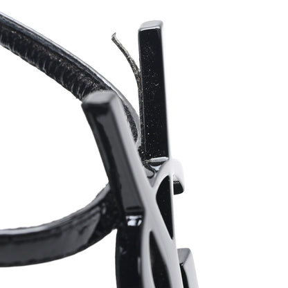 Saint Laurent Patent Cassandra 100 Ankle Strap Sandals 40 Black 10 of 12