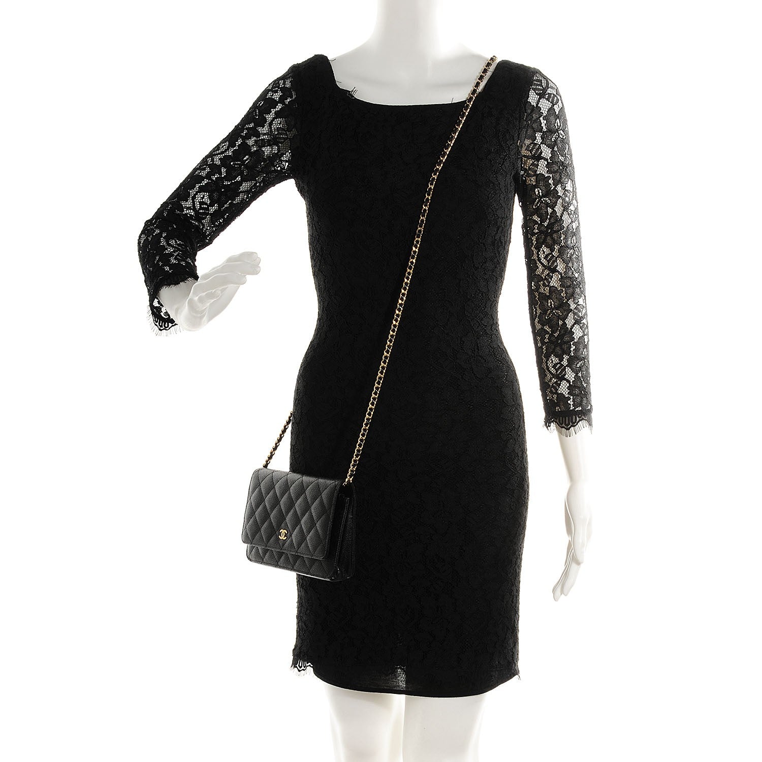 Chanel Caviar Quilted Wallet On Chain WOC Black 2 of 9