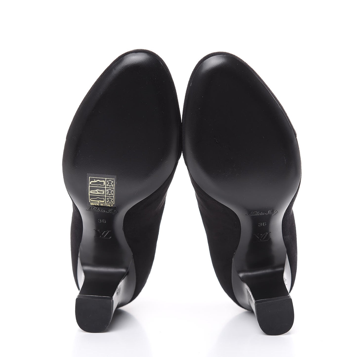 Suede Monogram Uniformes Cap Toe Chelsea 75mm Ankle Boots 36 Black