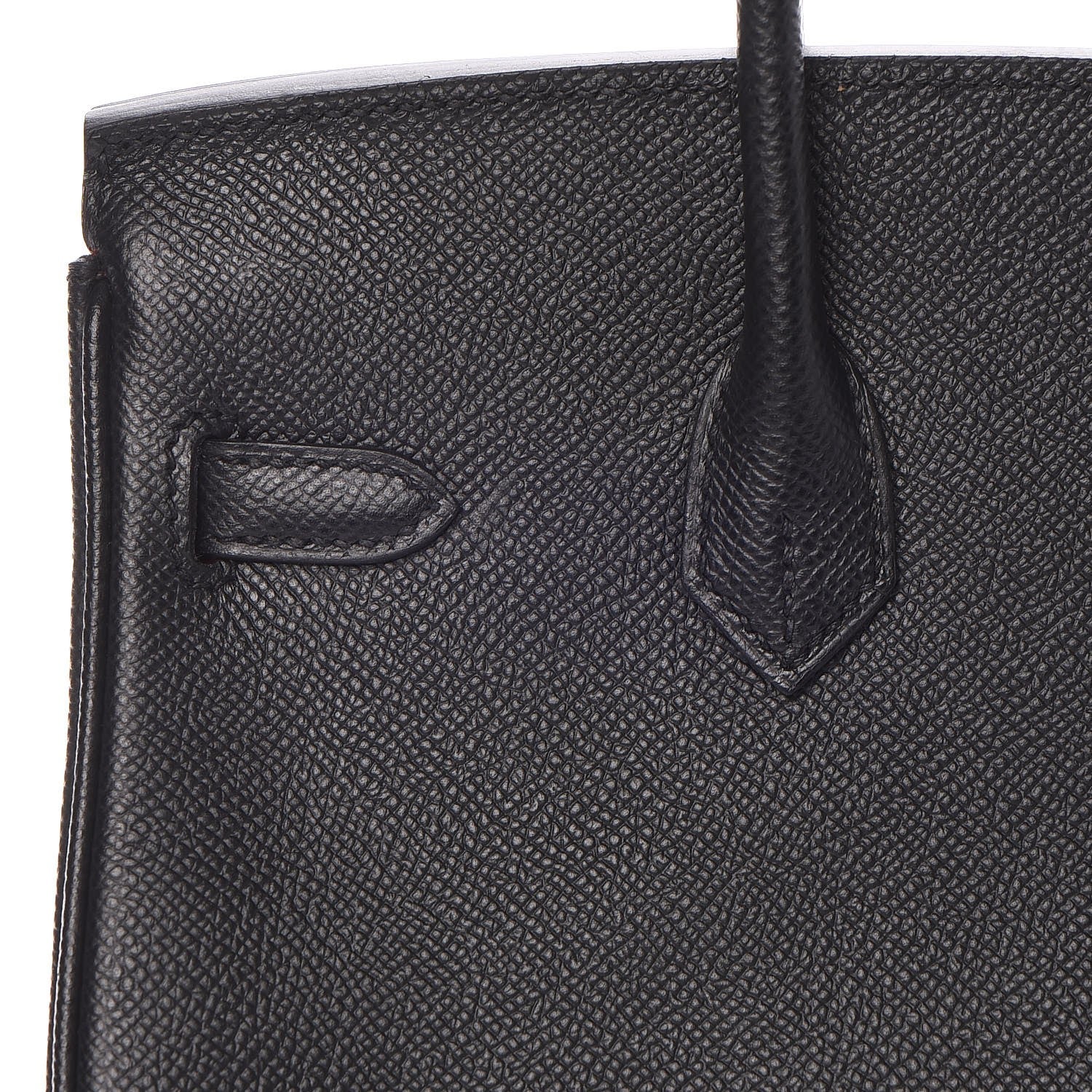 Hermes Epsom Horseshoe Birkin 25 Black Rouge Vif 33 of 36