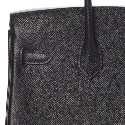 Hermes Epsom Horseshoe Birkin 25 Black Rouge Vif 33 of 36