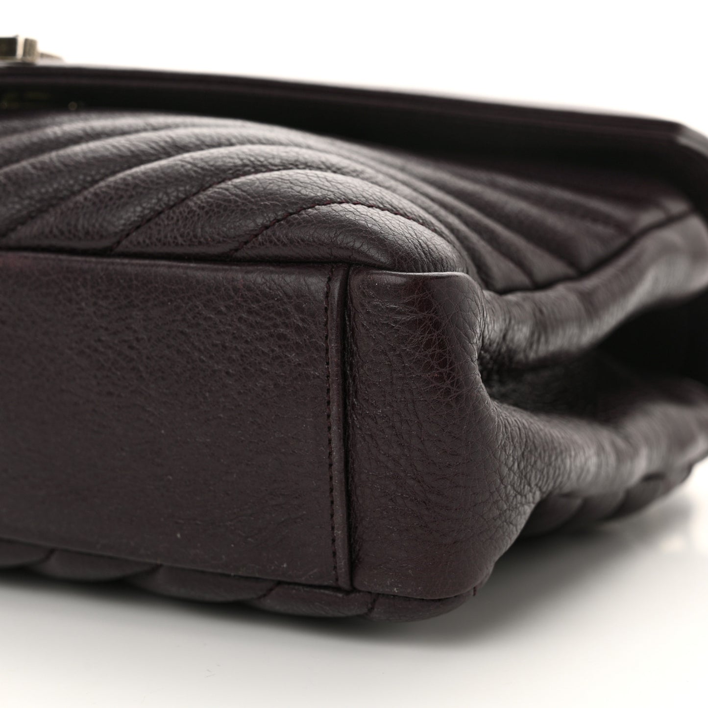 Sheepskin Matelasse Chevron Monogram Medium College Bag Amaranto