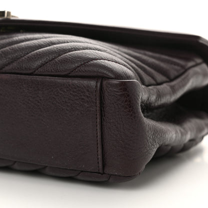 Saint Laurent Sheepskin Matelasse Chevron Monogram Medium College Bag Amaranto 10 of 14