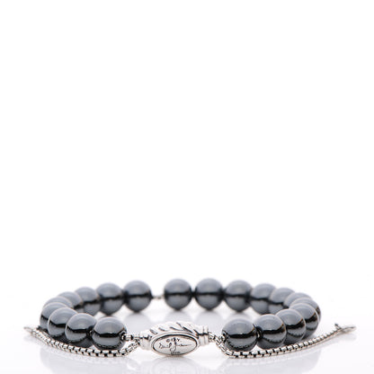 David Yurman Sterling Silver Hematite 8mm Spiritual Beads Adjustable Bracelet 3 of 4