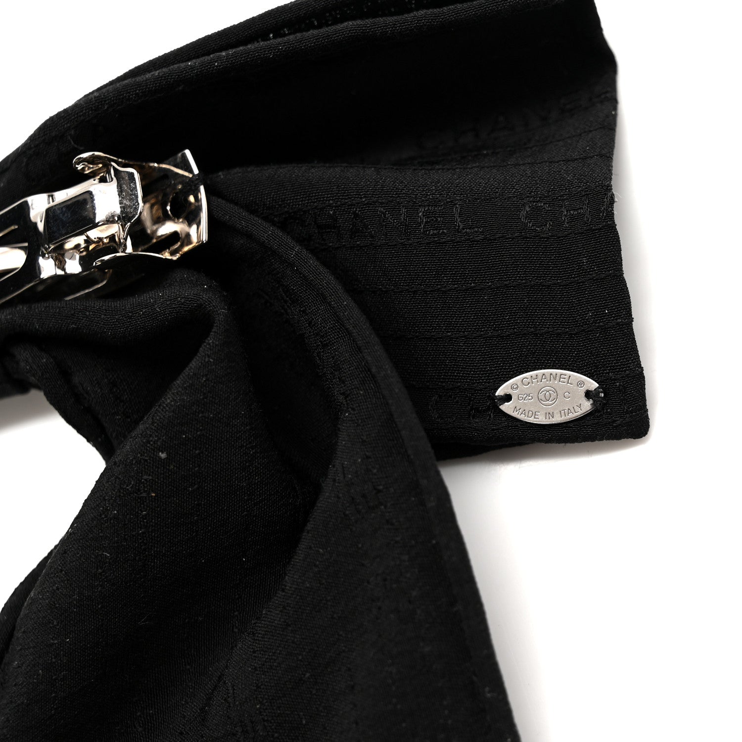 Chanel Silk Bow Hair Clip Black 3 of 6